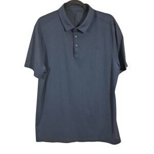 Lululemon Evolution Short Sleeve Polo Shirt Men's Size XL Club Blue Performance